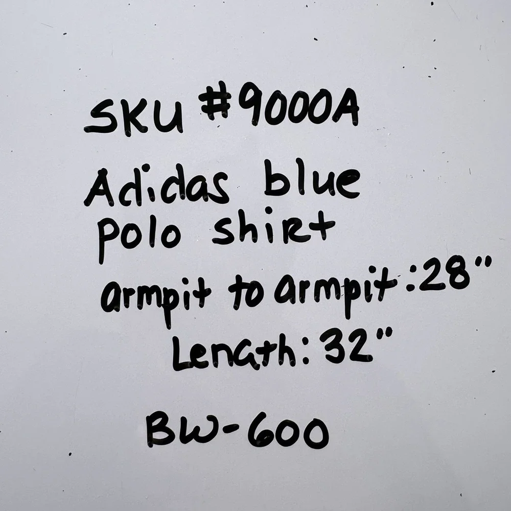 Vintage Y2k‎ Adidas Mens 2XL Blue Striped Polo Shirt Shiny Collared Heavy Sports